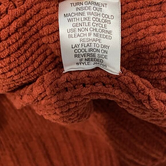 Hooked Up Sweater Womens Size M Half Zip Cable Knit Pumpkin Mock Neck NWOT* - Picture 7 of 9